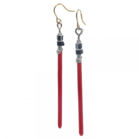 Star Wars Red Light Saber Ear Rings