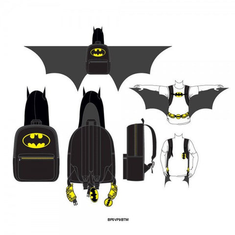 Batman 'Suit Up' Hooded Backpack with Wings